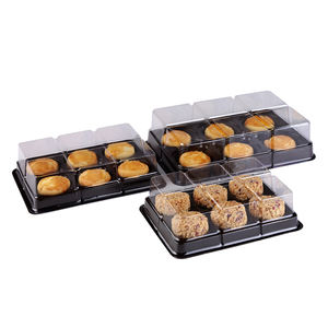 Boîte d'emballage jetable pour cupcakes et en-cas de la marque Sweet Bakery avec 6 compartiments séparés pour servir des gâteaux, des biscuits et des cookies - Product Image 1