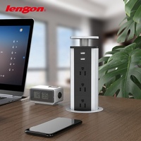 Prises américaines Outlet Cuisine Sautent la prise De Courant avec 2 Chargeur USB