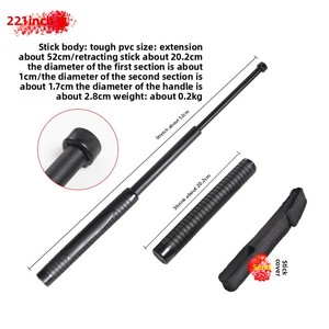 Bâton télescopique rétractable PC <span class=keywords><strong>de</strong></span> deuxième génération pour la défense personnelle, extensible, court, unisexe, brise-vitre <span class=keywords><strong>de</strong></span> voiture, défensif - Product Image 3