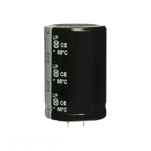 Condensador de canal del fabricante, de orificio pasante, ECO-S2AP682EA, de aluminio, 6800uF, 20%, 100V, SNAP TH, 6800 uF - Product Image 1