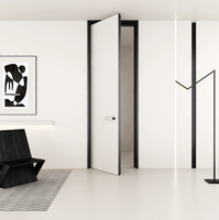 Portes en bois modernes invisibles à montage encastré personnalisées pour chambre à coucher, utilisation hôtelière, porte cachée sans cadre interne