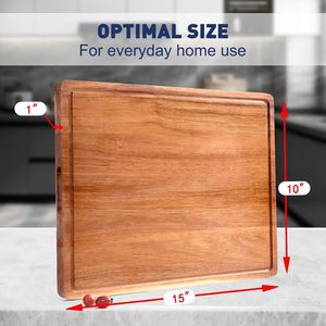 Tabla de cortar de madera de acacia gruesa de doble cara personalizada, tabla de carnicero, tabla de charcutería de madera para cocina - Product Image 2