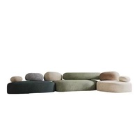 Canapé modulaire en tissu Yazhi grand format, style italien, forme personnalisée, courbé, avec fonction inclinable, une place, compressé sous vide