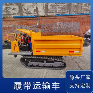 Mini Track <b>Transport</b> Vehicle Hydraulic Lifting Gasoline Powered Steel Farm Use - Product Image 3