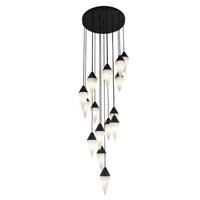 Escalier marbre cône lustre lampe décoration Hall Loft rotatif Duplex Villa escalier cône marbre pendentif lumières