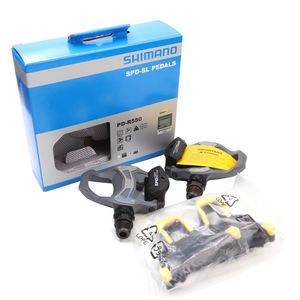 Pédales de vélo de route SHIMANO PD R550 SPD-SL, pédales autobloquantes unilatérales avec crampons SM-SH11, pièces d'origine Shimano - Product Image 2