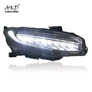 Đèn Xe Hơi Cho Civic X 2016-2021 Sedan Hatchback Đèn Pha LED Sửa Đổi Nâng Cấp Cấu Hình Cao Đèn Tín Hiệu Rẽ Tự Động DRL