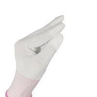 Pas cher EPI Polyester Tricoté Topfit 13 Jauge En Fiber De Carbone Nylon ESD Antistatique Polyuréthane PU Doigt Bout Travail Main Gants