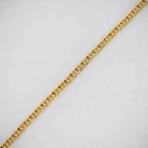 Women's Baguette Diamond Tennis Bracelet 14K Yellow Gold Stackable with Bezel Setting 178 Stones 4.82ct Art Deco Style - Product Image 5