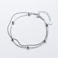 Bracelet en argent sterling 925 fait à la main avec des perles et une chaîne à maillons pour femmes, bijoux en argent authentique de luxe