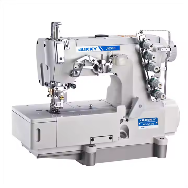 For High-speed Manual Industrial Direct Drive Double Decoration Special Metal Interlock Flat-bed Sewing Machine for Clothes