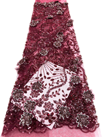 NI.AI 2026 Tissu de dentelle française de luxe Aso Ebi perlé avec paillettes, tissus de dentelle perlée à paillettes du Nigeria, matière pour mariée et soirée