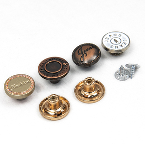 Vintage Metal Snap <b>Buttons</b> Round Embossed Logo Nickel-Free Press Studs for Clothes and Bags - Product Image 1
