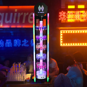 Soporte iluminado para vasos de chupito, redondo, de acero inoxidable, para cócteles, fiestas, bares, discotecas, KTV - Product Image 4