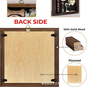 Wooden Pet Commemorative Photo <b>Frame</b> Brown Irregular Shape Handmade Shadow Box For Pets - Product Image 4