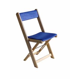 Sedia pieghevole in legno, sedile imbottito, verde - Product Image 1