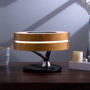 Kablosuz şarj cihazı telefon kısılabilir müzik hoparlörü mobilya ışık ağacı modeli Modern Led masa lambası dijital saat yatak odası için - Product Image 6