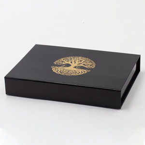 Black Folding Package for Shirts Clothing Products Packing Glossy <b>Box</b> with Custom Gold logo Hamper Magnetic Flip <b>Box</b> Luxury - Product Image 6