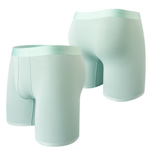 Calzoncillos sin costuras de secado rápido, ropa interior y bóxer para hombre con cintura elástica transpirable de malla de ángulo plano y pierna larga - Product Image 2