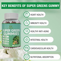 Super Green Gummies – Détoxifiant et Nettoyant Intestinal en 15 Jours – Action Rapide pour la Régularité et la Santé Intestinale – 60 Gummies