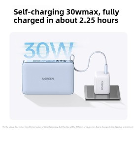 UGREEN พาวเวอร์แบงค์แม่เหล็ก 10000mAh สำหรับ <span class=keywords><strong>iPhone</strong></span> 17 พร้อมสายชาร์จในตัว เครื่องชาร์จพกพา 30W USB-C ชาร์จเร็ว - Product Image 5