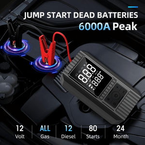 Notfall-Werkzeugset Stromversorgung Kabelloser Auto-Starthilfe & Luftkompressor 6000mAh ABS Schwarz Tragbar für Elektrofahrzeuge - Product Image 3