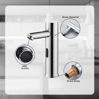 Robinet intelligent à capteur infrarouge automatique sans contact, alimenté par batterie, robinet d'eau contemporain