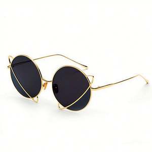 Gafas de Sol Redondas de Metal para Mujer, con Forma de Planeta, Lentes de Doble Color, Protección UV400, Venta al Por Mayor - Product Image 4