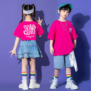 Costumes de scène pour enfants unisexes, jazz, danse, cheerleading, ensembles de costumes en spandex/coton, couleurs bonbons - Product Image 4