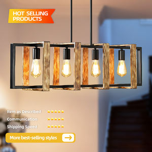 Postmodern Creative Rattan Restaurant Chandelier Modern Minimalist Home Stay Pendant Light Retro Style Solid Wood Pendant Lamps - Product Image 2