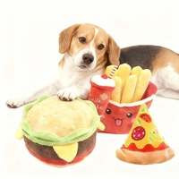 Nouveau design Jouet écologique pour chien Simulation de nourriture Hamburger et frites Peluche résistante aux morsures avec couinement pour le camping