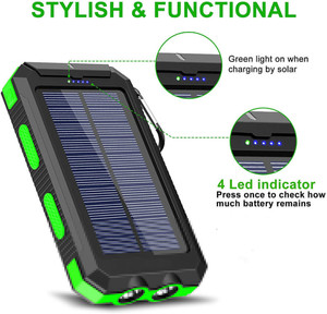 Station d'alimentation portable, batterie externe, chargeur solaire, Power Banks 10000mah 20000mah pour téléphones mobiles et appareils 10W - Product Image 3