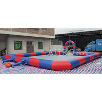 Piste gonflable en PVC avec souffleur et garantie de 3 ans comprenant des kits de réparation.
