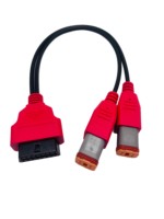 Cable divisor en Y OBD II de alta resistencia para camiones, de OBD16 a conector Deutsch 4+6, para diagnóstico y programación de motores diésel