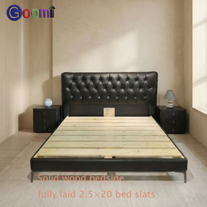 Goomi Home Großes Schwarzbären-Bett aus Echtleder, Modernes Luxuriöses Massivholzbett, Weiches Polsterbett für Hauptschlafzimmer - Product Image 6