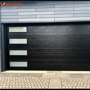 <span class=keywords><strong>Porte</strong></span> de <span class=keywords><strong>garage</strong></span> automatique moderne américaine en acier finition noyer avec télécommande et fonction antivol pour maison préfabriquée - Product Image 1
