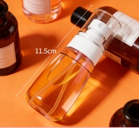 Bouteilles de voyage rechargeables en PETG transparent, bleu, rose, ambré, de 30 ml, 60 ml, 80 ml, 100 ml, avec pulvérisateur à brume fine