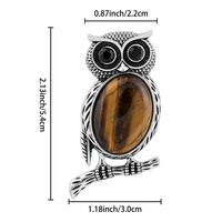 Mode dessin animé hibou broche pendentif double usage incrusté de pierre naturelle pierre semi-précieuse coquille d'ormeau bricolage accessoires