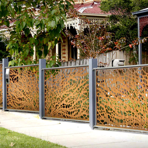 Corten Steel Modern Eco-Friendly Privacy <b>Picket</b> Fencing Panels / Yard <b>Fence</b> Decorative Panels - Product Image 2