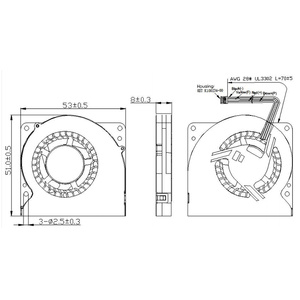 Ventilateur axial haute température ultra-mince <span class=keywords><strong>5008</strong></span> pour ordinateur portable, processeur, automobile, chargeur sans fil, imprimante 3D, souffleur DC 50 mm 5 V électrique - Product Image 4