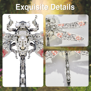 <span class=keywords><strong>Piececool</strong></span> libellule modèle métal insecte <span class=keywords><strong>3D</strong></span> métal Puzzles pour adultes bricolage à la main assemblage fête des pères nouveauté cadeaux - Product Image 4