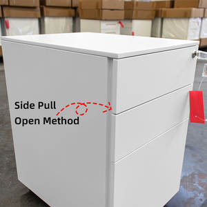 מודרני נעילת גלגלים צרים מתחת לשולחן רגל רגל מגירת פלדה ניידת תיק אחסון קבצים מתכת - Product Image 4