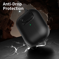 Étui en cuir grainé antichoc avec fermoir sécurisé pour Airpods 5 4, coque de protection pour Airpods Pro 3 2 avec porte-clés pour hommes