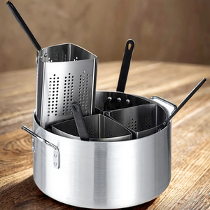Wedge Inset / Perforated Stainless Steel NSF Certified Dishwasher Safe Commercial Use <b>Pasta</b> Basket - Product Image 4