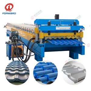 Glazed roofing tile color steel sheet roll forming machine tile making machine