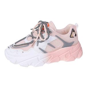 Chaussures de course et de tennis plates à plateforme pour femmes, respirantes, à semelle épaisse, tendance mode - Product Image 1