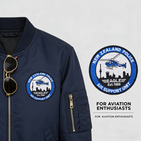Écusson brodé thermocollant et à coudre, motif Unité de soutien aérien Eagle de Nouvelle-Zélande, hélicoptère et paysage urbain, pour veste, sac à dos, chapeau