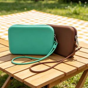 Fashionable Customizable Silicone <b>Wallet</b> Unisex Portable Zippered Coin Purse <b>Holder</b> for Daily Use - Product Image 1