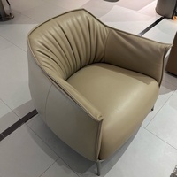 Chaise longue moderne Tigre Sièges simples en cuir véritable Salon Chambre Balcon Loisirs Café Villa Meubles Loft Fauteuil
