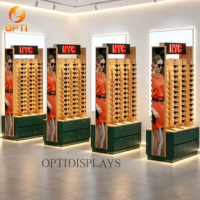 Présentoir sur pied lumineux à LED personnalisé pour lunettes avec miroir pour opticien